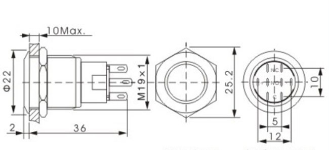 Drucktastenschalter-Antivandale des Edelstahl-316 geschützt gegen Staub