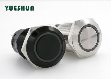 China Druckknopf des Ring-Symbol-LED 19mm, verriegelnder MetallMomentandrucktastenschalter usine