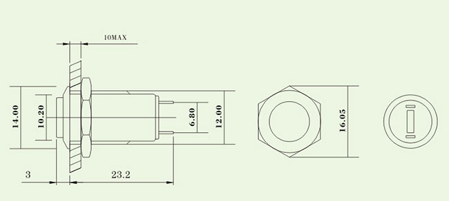 Berg-Druckknopf-Momentanselbst der Platten-1NO, der flachen Rundkopf 12mm zuschließt