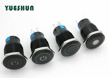 China 12V 24V LED beleuchtete Aluminiumdruckknopf, wasserdichten Druckknopf auf Aus-Schalter usine