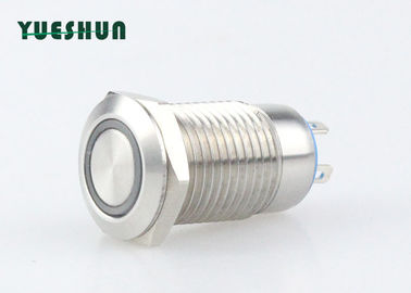 China Hohe Sicherheits-Metallmomentandrucktastenschalter-LED belichteter flacher Rundkopf distributeur